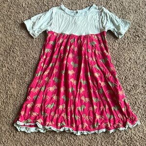 Kickee Pants desert fox keyhole swing dress, size 5